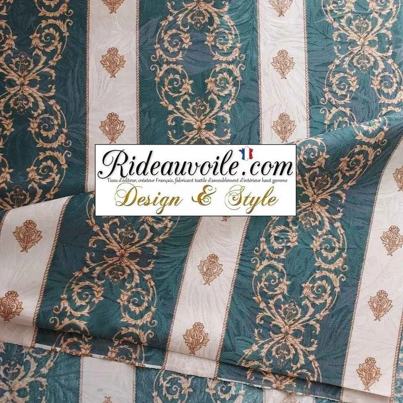 Draperie vert beige tissé feuilles tissu ameublement ornement mètre rideau