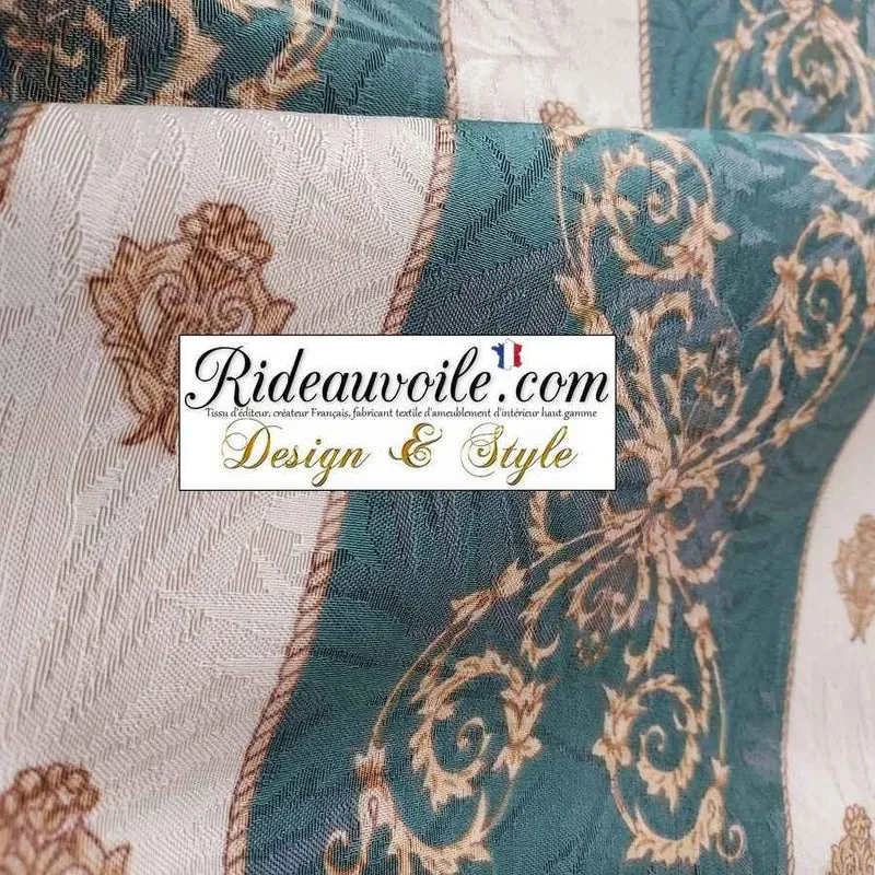 Draperie vert beige tissé feuilles tissu ameublement ornement mètre rideau
