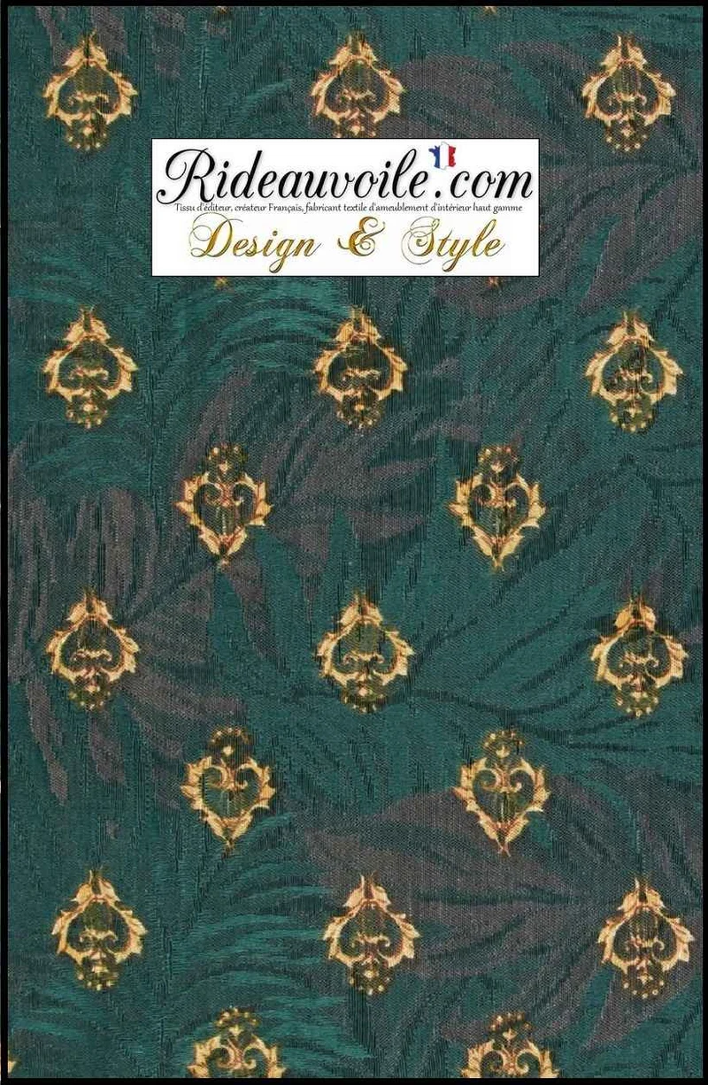 Coton floral vert beige feuilles tissu ameublement ornement mètre rideau