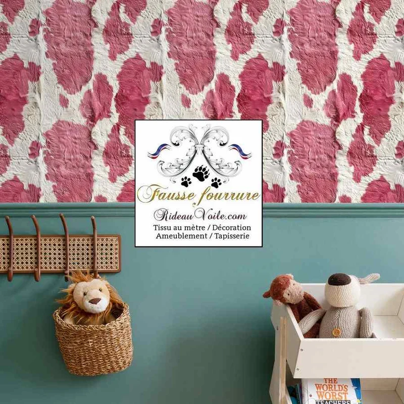 Velours décoration ameublement imitation fausse fourrure peau de bête de vache