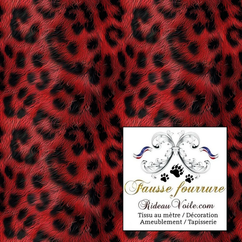 Tissu ignifuge 🔥 Architecte d'Intérieur Rénovation FF&E SO&E Fausse fourrure noir rouge