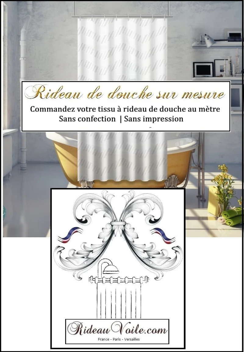 Tissu rideau de douche effet satinette imperméable au mètre laize sans Sens