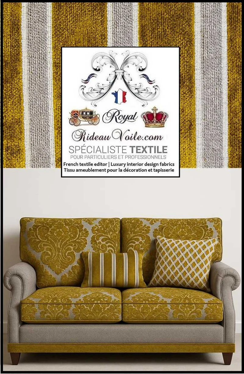 Architecte designer d'intérieur travaux rénovation Tissu Jacquard velours Tapisserie