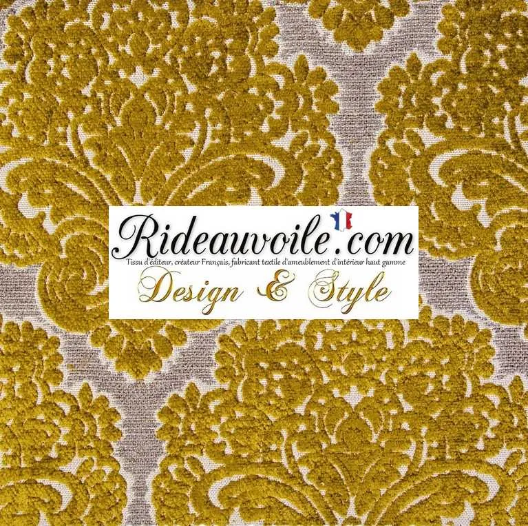 Tissu Jacquard velours chenille Architecte designer d'intérieur au mètre Tapisserie