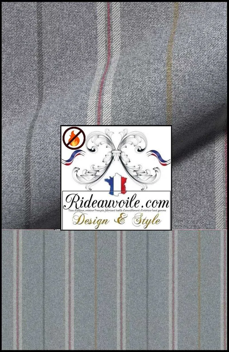 Tissu effet Laine mètre rayure ignifuge 🔥 Architecte d'Intérieur Chalet Résidence