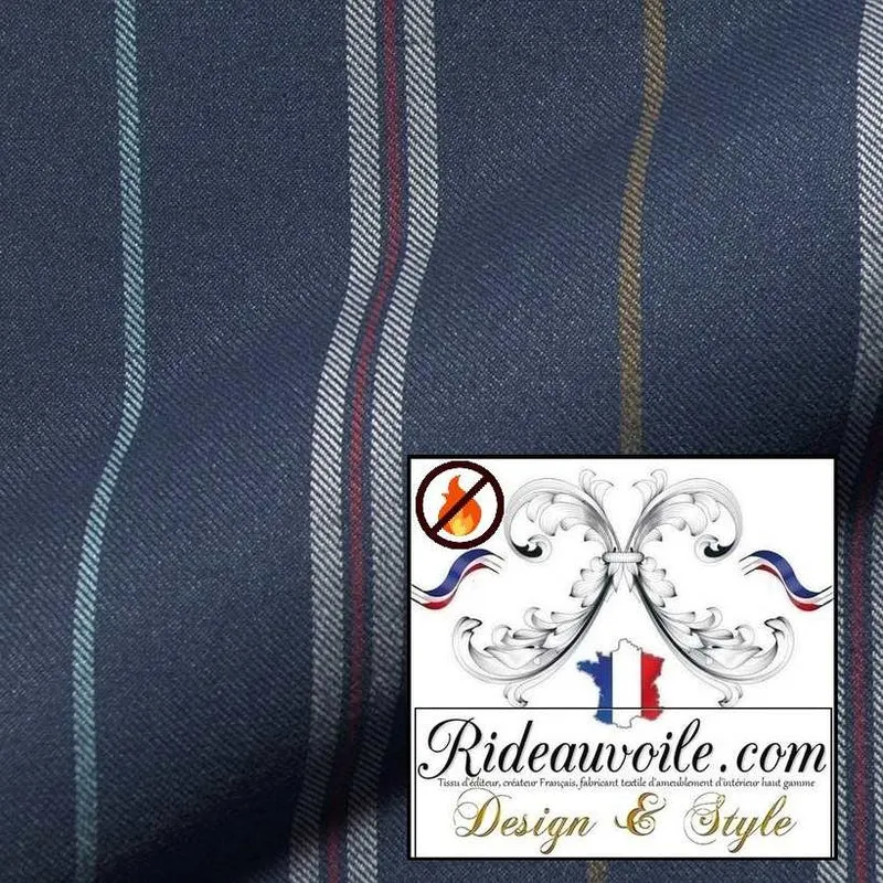 Tissu effet Laine ameublement mètre🔥 rayures ignifuge architecte Chalet Montagne