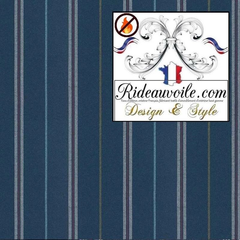 Tissu effet Laine ameublement mètre🔥 rayures ignifuge architecte Chalet Montagne