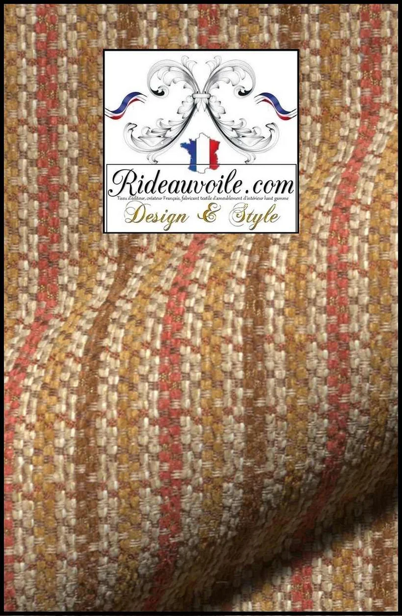 Rayures lignes velours chenille marron Architecte décorateur intérieur Chalet campagne