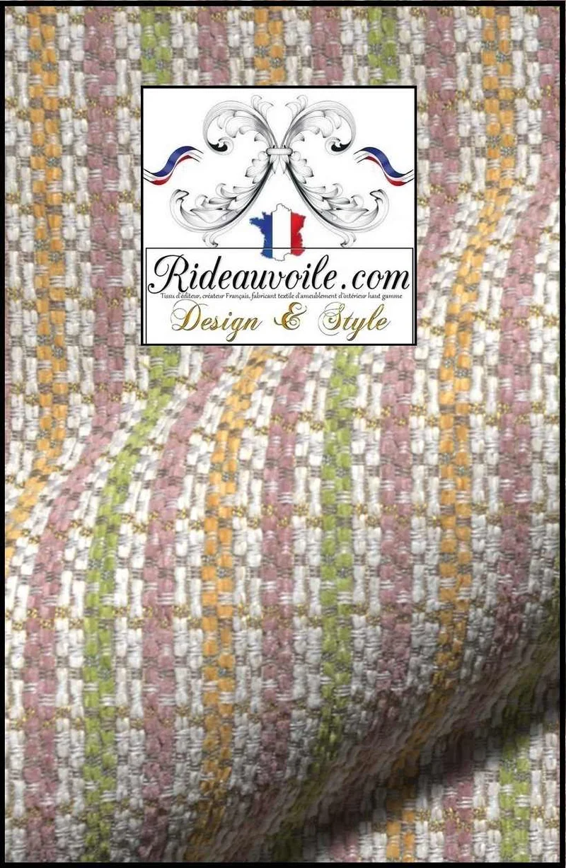 Tissu à rayures lignes effet Laine velours à chenille velouté d'ameublement mètre