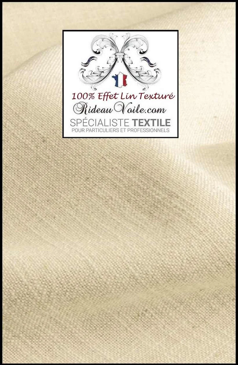 Tissu ameublement lin naturel texturé décoration tapisserie rideau au mètre