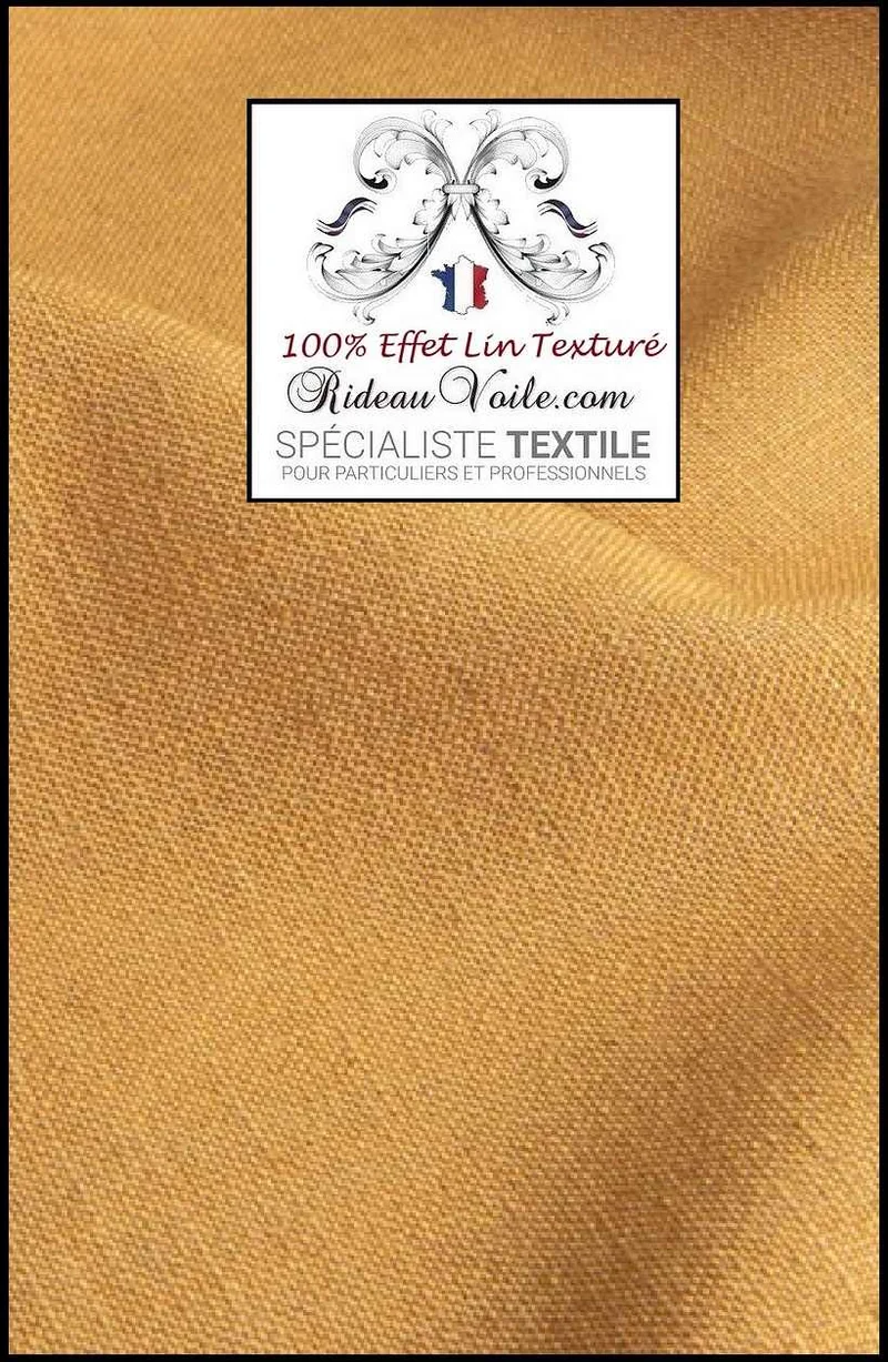 Tissu rideau ameublement lin naturel texturé décoration tapisserie au mètre