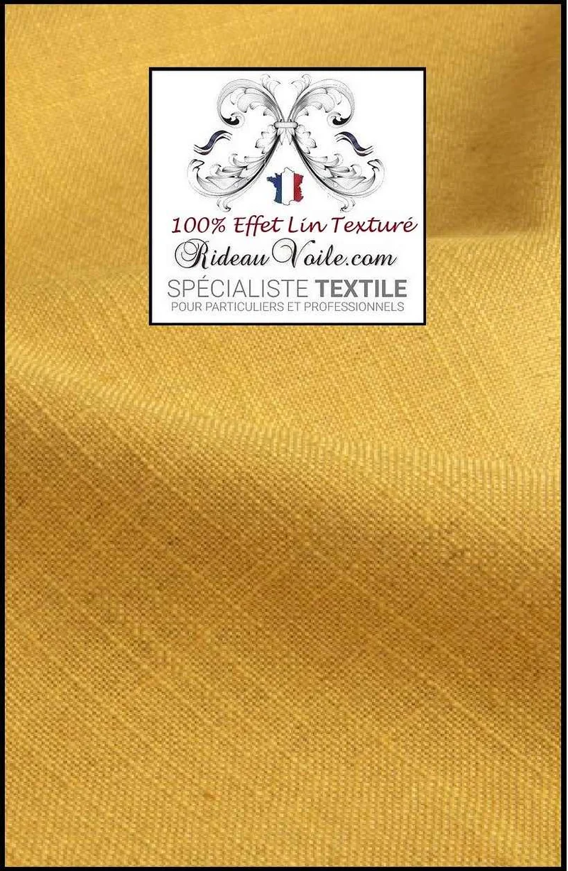 Architecte intérieur tissu ameublement lin texturé jaune décoration tapisserie mètre
