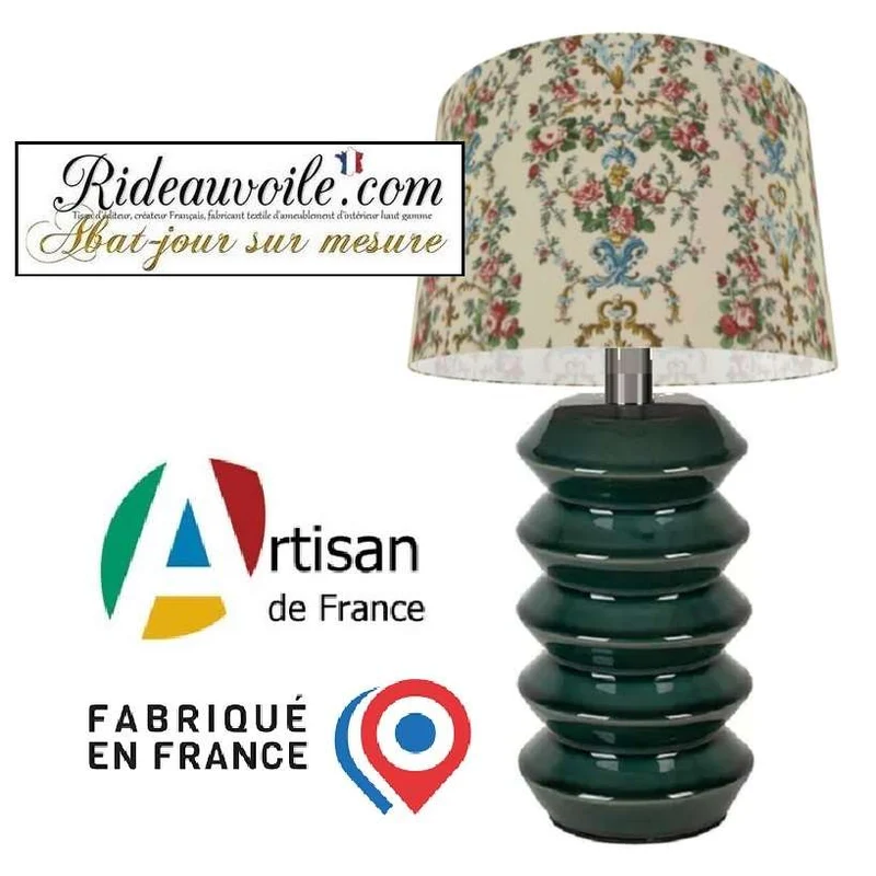 Architecte classique luminaire abat-jour sur mesure | Tissu motif Rococo Baroque