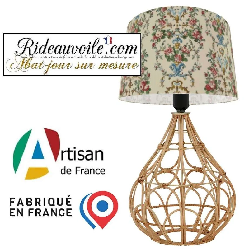 Architecte classique luminaire abat-jour sur mesure | Tissu motif Rococo Baroque