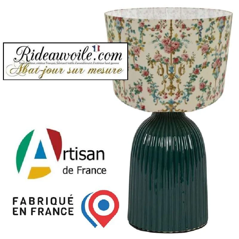 Abat-jour imprimé belle époque rétro Baroque Rococo réalisation fabricant sur mesure