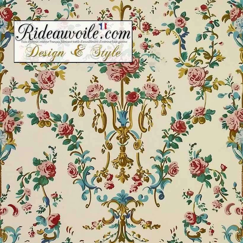 Abat-jour imprimé belle époque rétro Baroque Rococo réalisation fabricant sur mesure