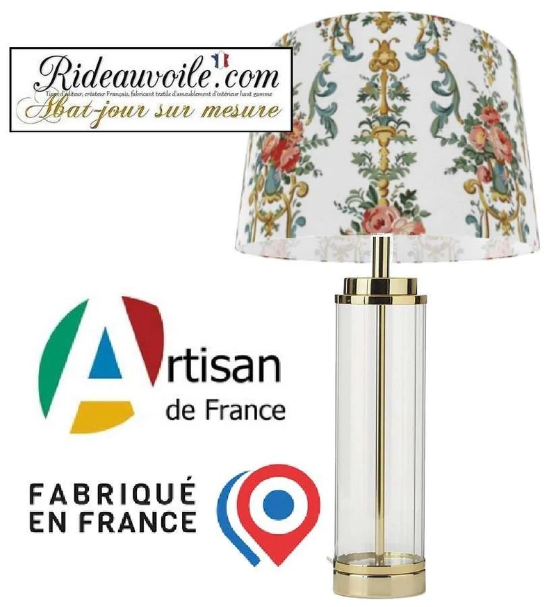 Tissu imprimé floral Baroque rétro vintage Rococo | Confection abat-jour sur mesure