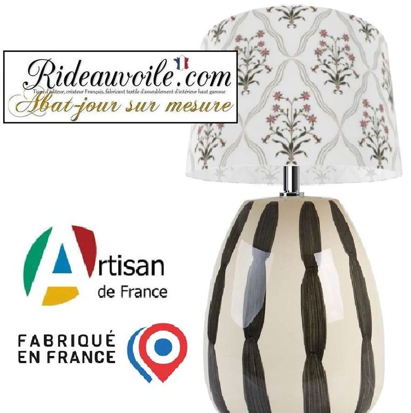 Abat-jour Contrecollé suspension motif Fleur Tissu ethnique imprimé graphique Indien
