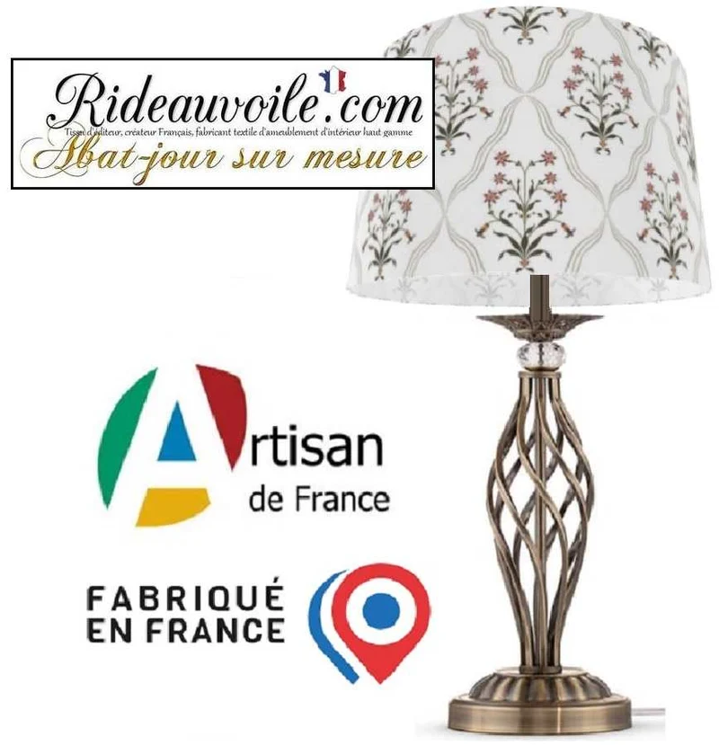 Abat-jour Contrecollé suspension motif Fleur Tissu ethnique imprimé graphique Indien
