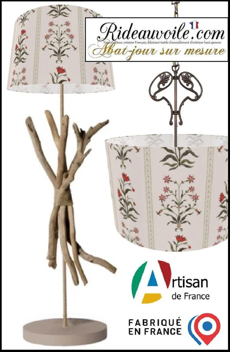 Tissu imprimé fleur indienne ethnique conception abat-jour suspension sur mesure