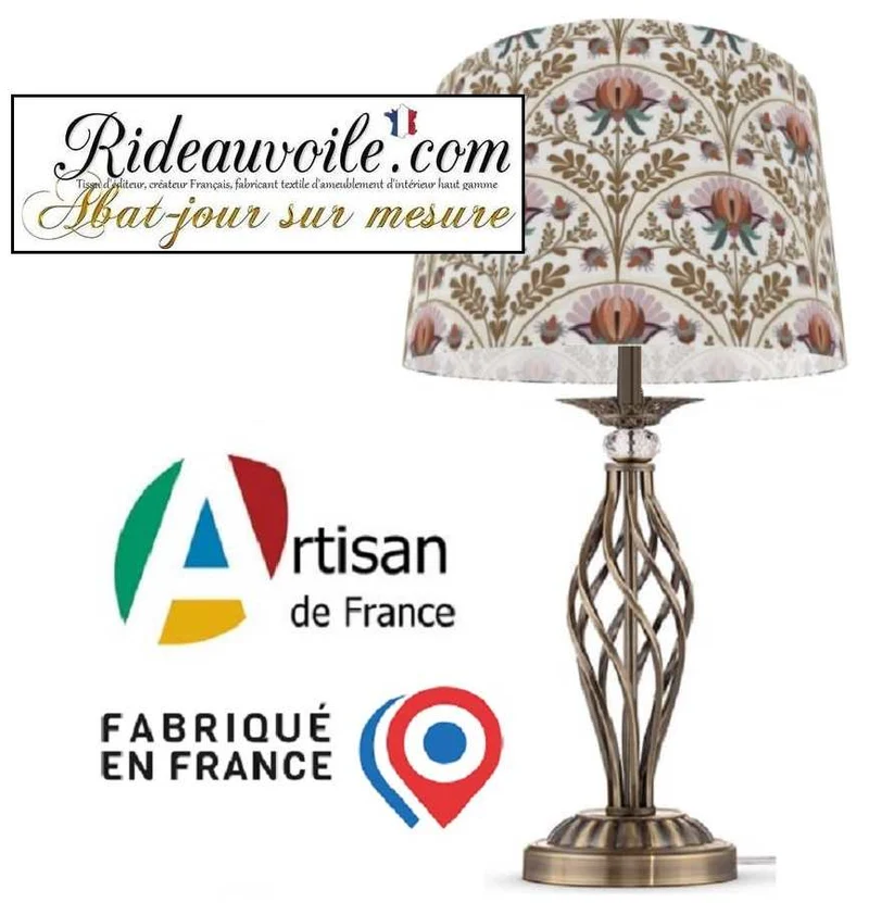 Tissu d'ameublement imprimé fleur indienne ethnique abat-jour suspension sur mesure