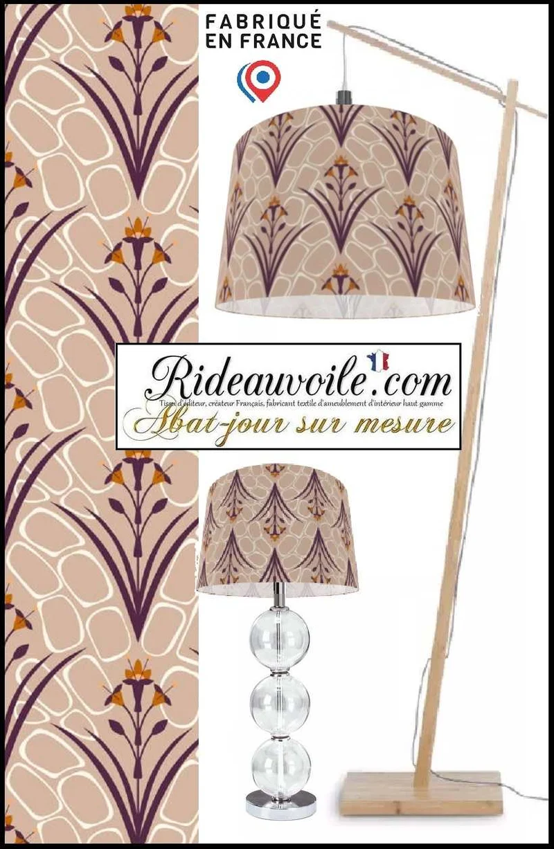 Abat-jour suspension sur-mesure création luminaire tissu imprimé fleurs indienne