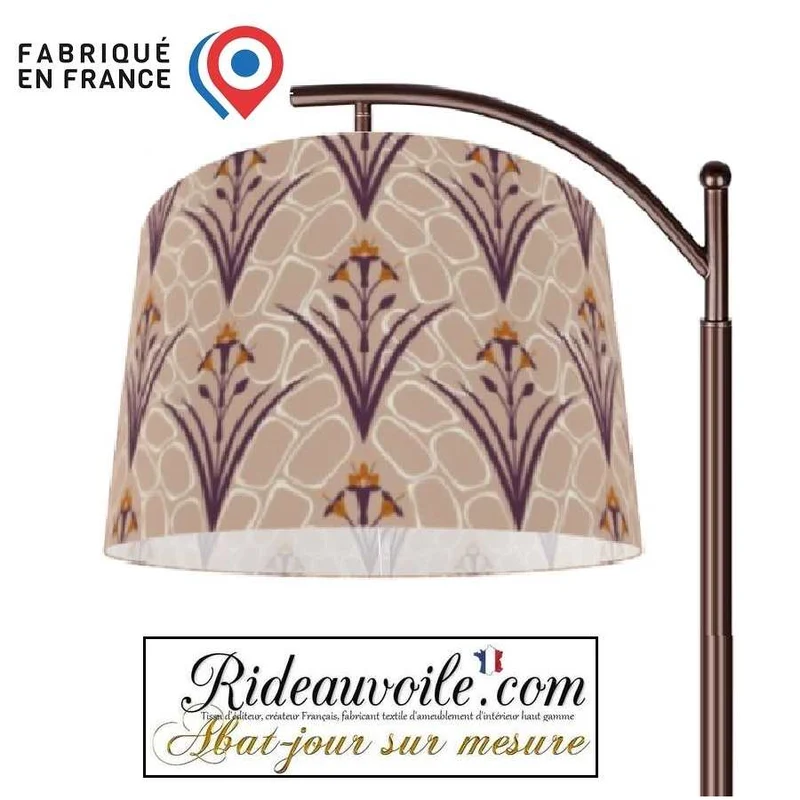 Abat-jour suspension sur-mesure création luminaire tissu imprimé fleurs indienne