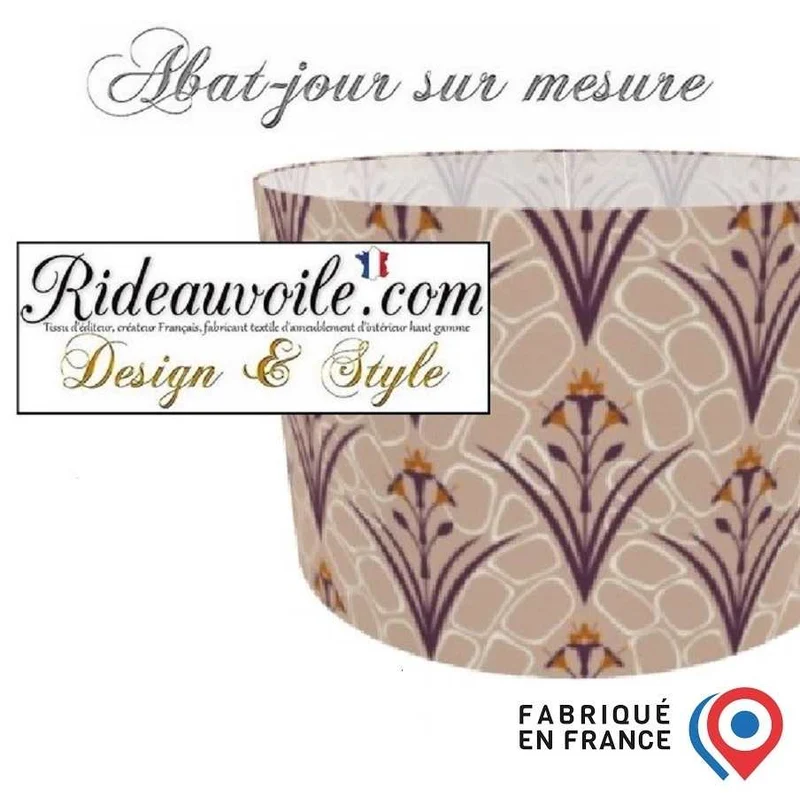 Abat-jour suspension sur-mesure création luminaire tissu imprimé fleurs indienne