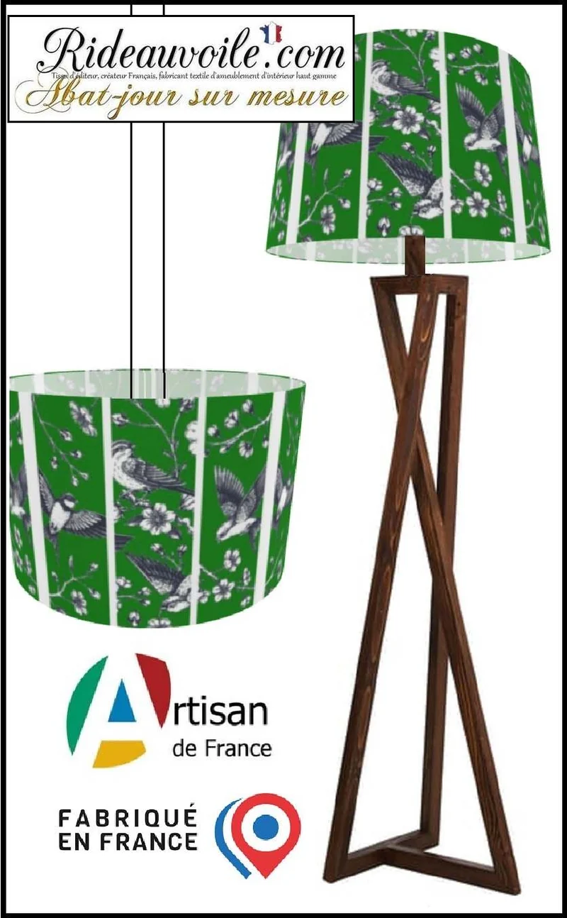 Fabrication et personnalisation d'abat-jour vert luminaire sur mesure abatjouriste Artiste