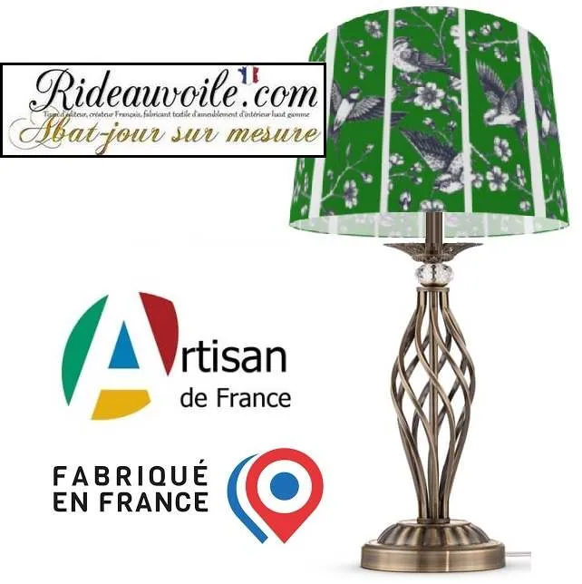 Fabrication et personnalisation d'abat-jour vert luminaire sur mesure abatjouriste Artiste