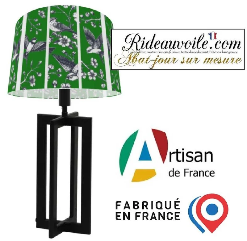 Fabrication et personnalisation d'abat-jour vert luminaire sur mesure abatjouriste Artiste