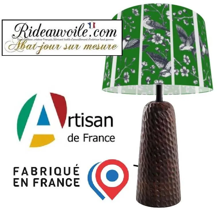 Fabrication et personnalisation d'abat-jour vert luminaire sur mesure abatjouriste Artiste