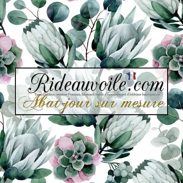 Abat-jour suspension protée royale, Protea cynaroides, eucalyptus fleurs exotiques