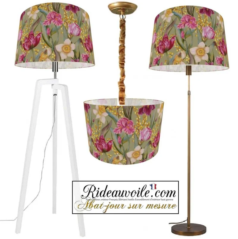 Architectes lumière d'Intérieur - Carcasses rond cylindrique d'Abat-Jour floral fleur