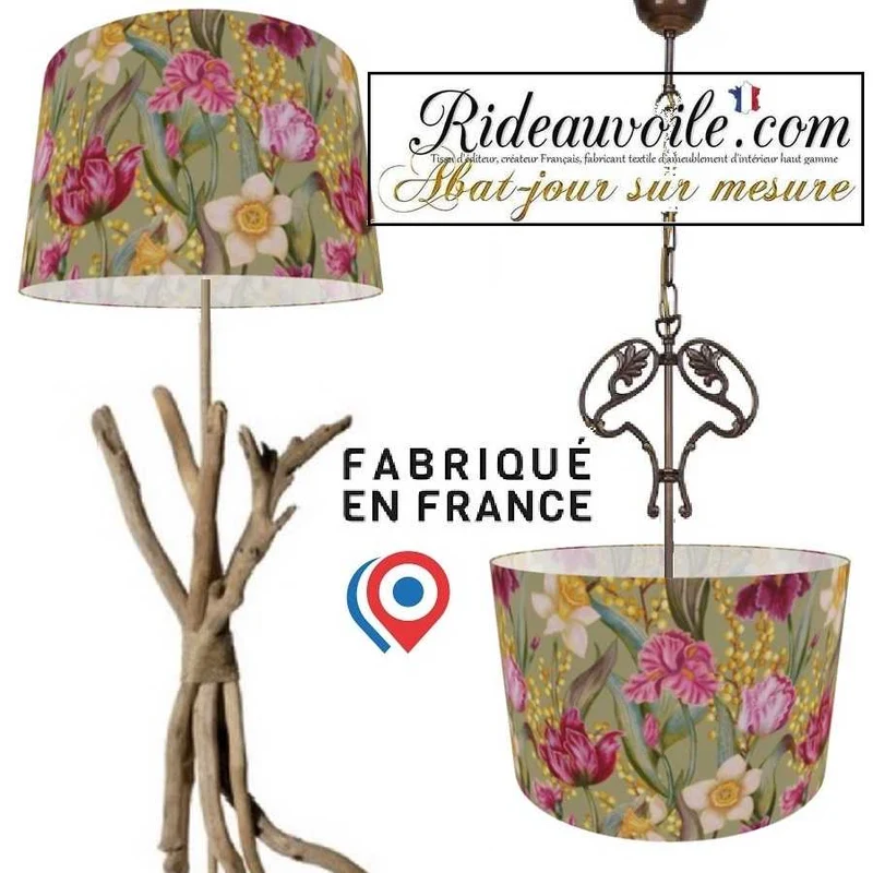 Architectes lumière d'Intérieur - Carcasses rond cylindrique d'Abat-Jour floral fleur