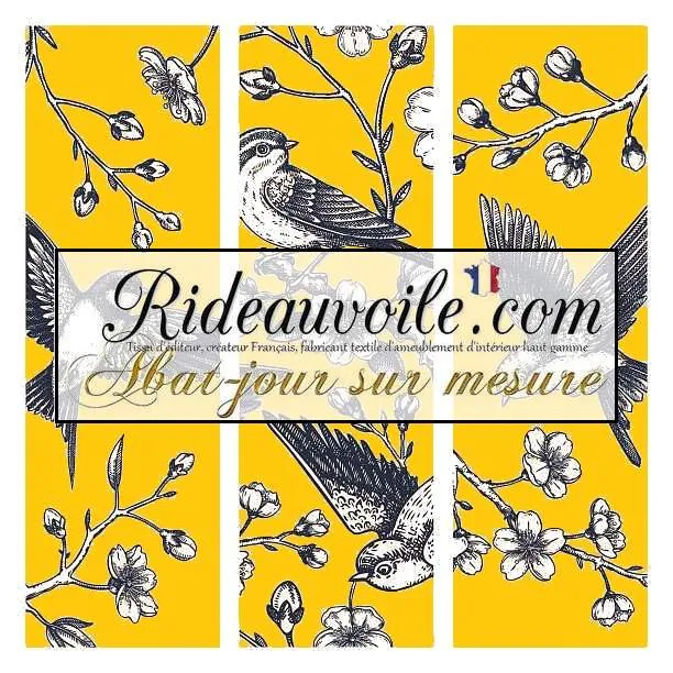 Luxury Manufacturers of Decorative Indoor Lighting | Birds print Lampshades yellow