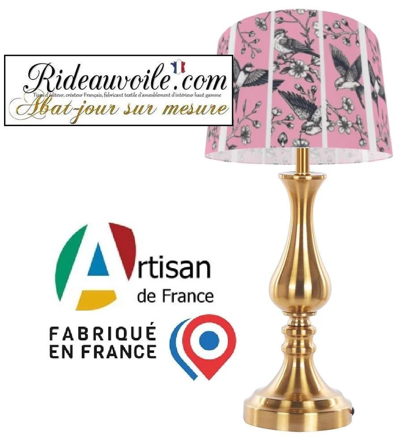 Luxury Manufacturers of Decorative Indoor Lighting | Birds print Lampshades pink