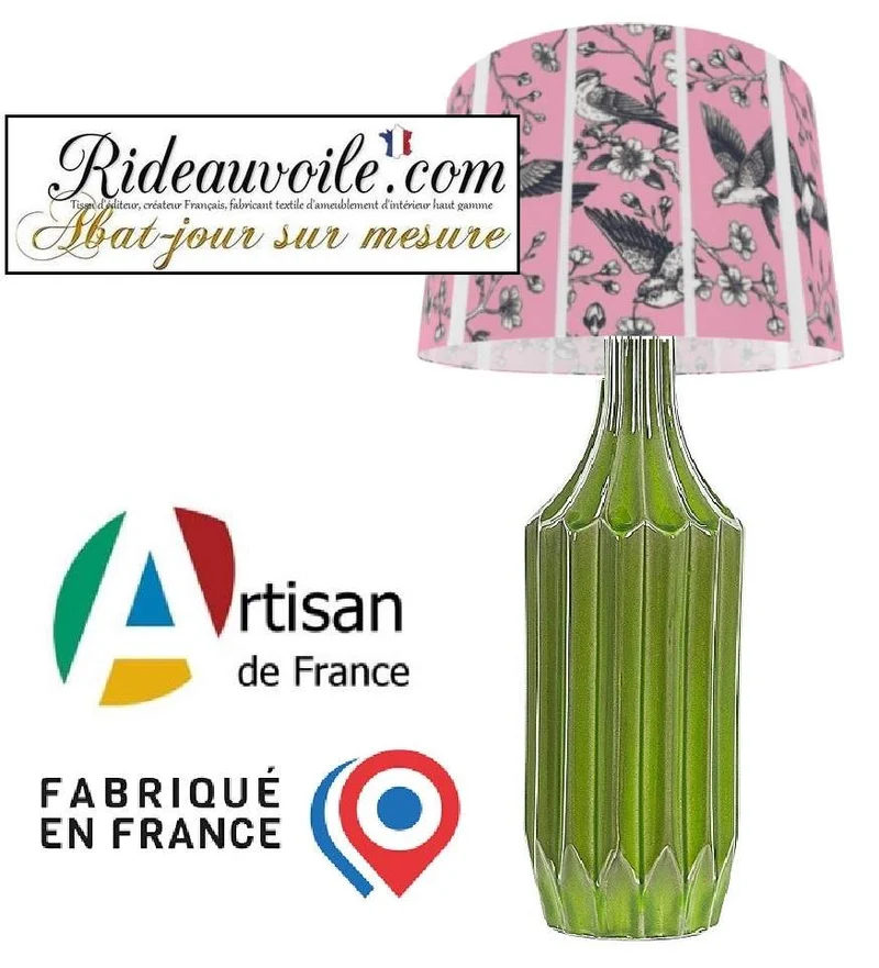 Luxury Manufacturers of Decorative Indoor Lighting | Birds print Lampshades pink