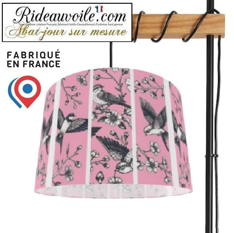 Luxury Manufacturers of Decorative Indoor Lighting | Birds print Lampshades pink