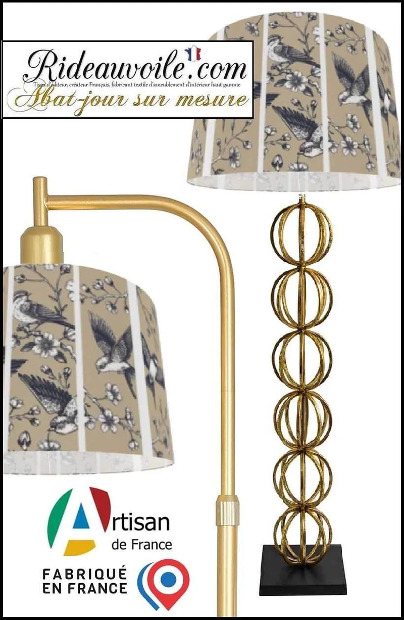 Custom Lighting Luxury designer lampshade interior | Abat-jour oiseaux sur mesure