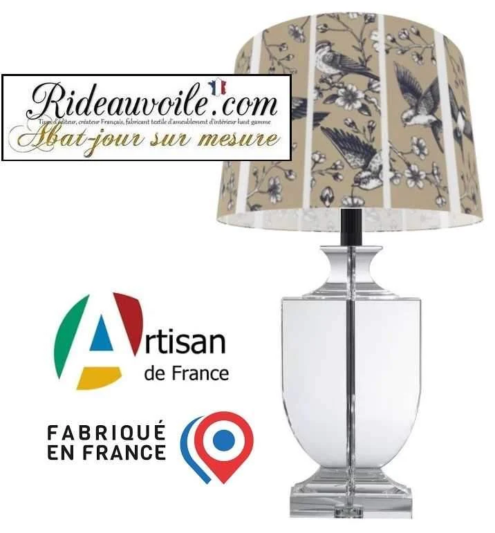 Custom Lighting Luxury designer lampshade interior | Abat-jour oiseaux sur mesure