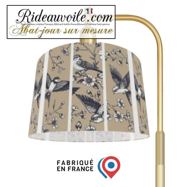 Custom Lighting Luxury designer lampshade interior | Abat-jour oiseaux sur mesure