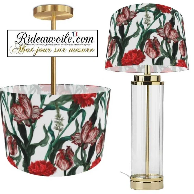 Suspension d'intérieur abat-jour designer Art luminaire luxe sur mesure tissu floral