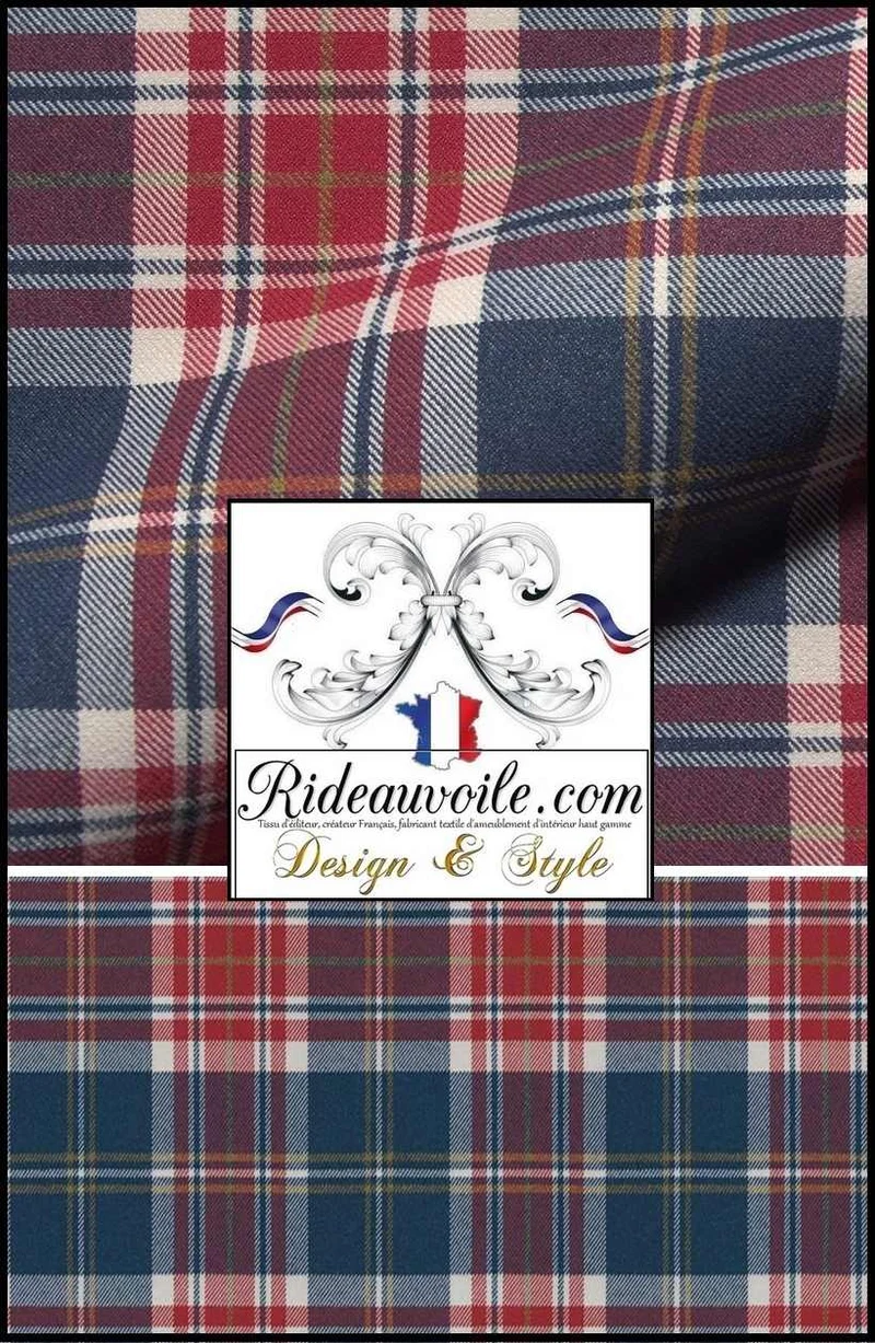 Tissu d'ameublement 🔥 carreaux Tartan effet Laine mètre rideau confection Ignifuge
