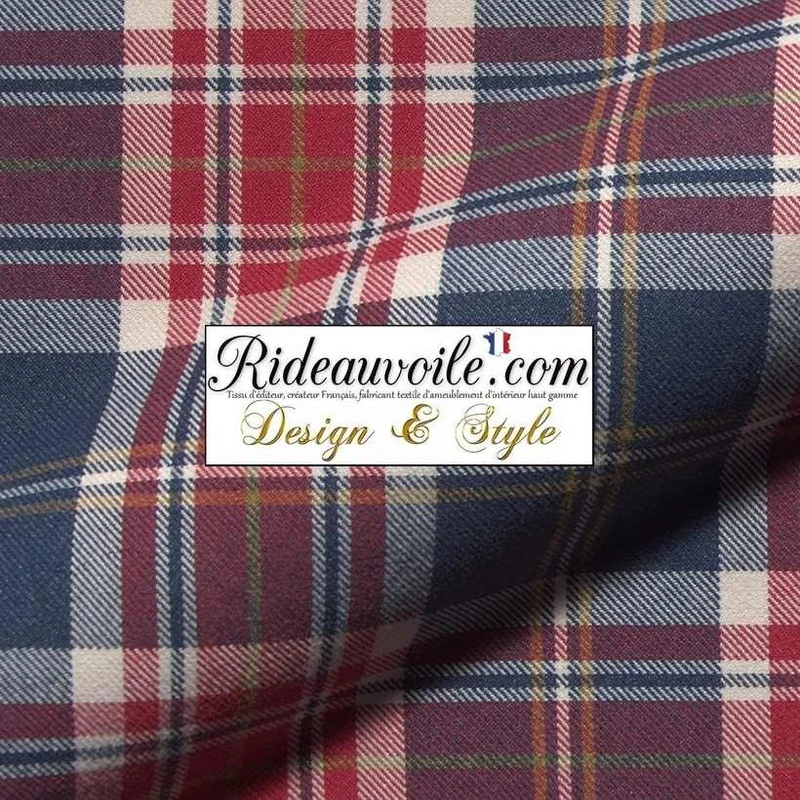 Tissu d'ameublement 🔥 carreaux Tartan effet Laine mètre rideau confection Ignifuge