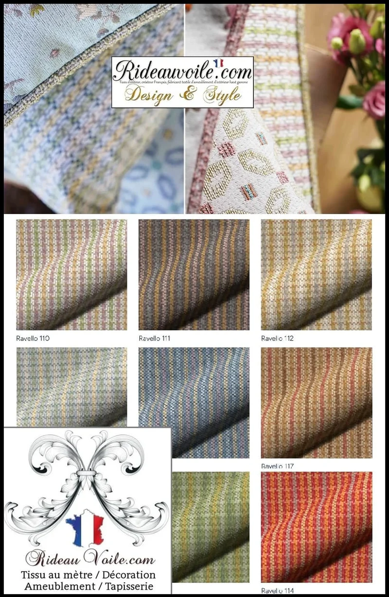 Tissu 🔥RAYURES LIGNES tapisserie effet Laine velours ignifuge mètre rideau coussin