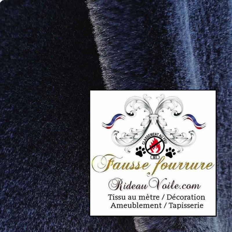 Tissu fausse fourrure bleu de luxe au mètre Contection & Tapisserie Rideau projet d'intérieur