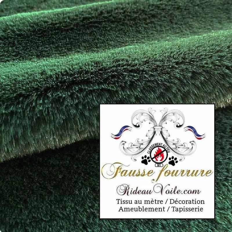 Tissu fausse fourrure vert de luxe Montagne Châlet au mètre Tapisserie siège d' intérieur