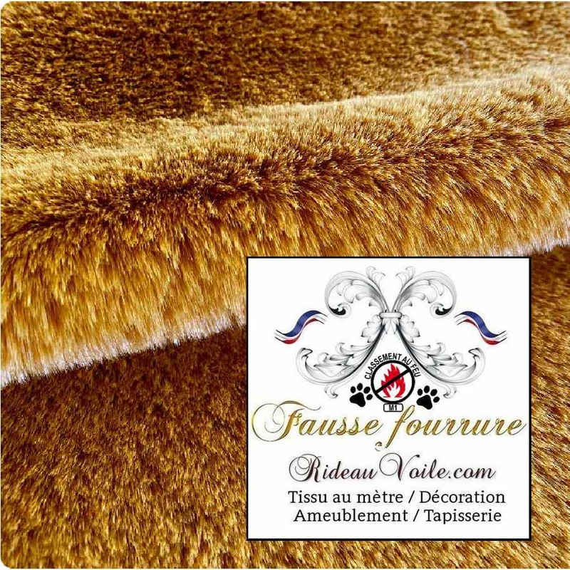 Tissu fausse fourrure jaune orange safran au mètre Tapisserie siège intérieur Tapis