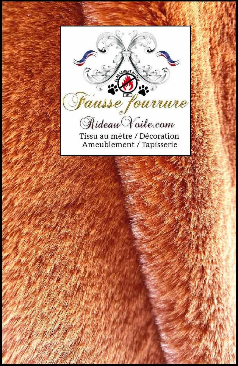 Tissu fausse fourrure orange curry au mètre Tapisserie siège literie intérieur Rideau
